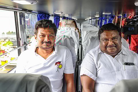 Udhayanidhi Stalin during the inauguration of luxury buses